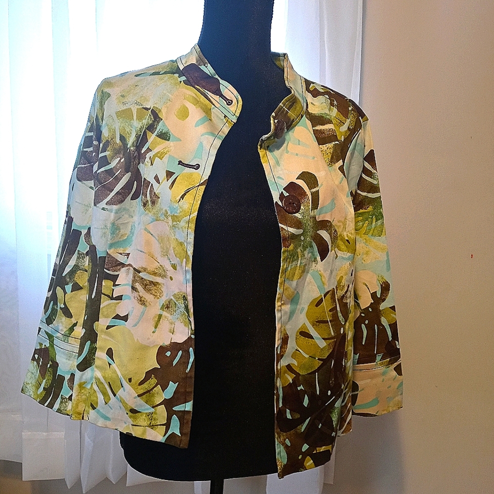 Ruby Rd. Floral Button Down Jacket - image 1